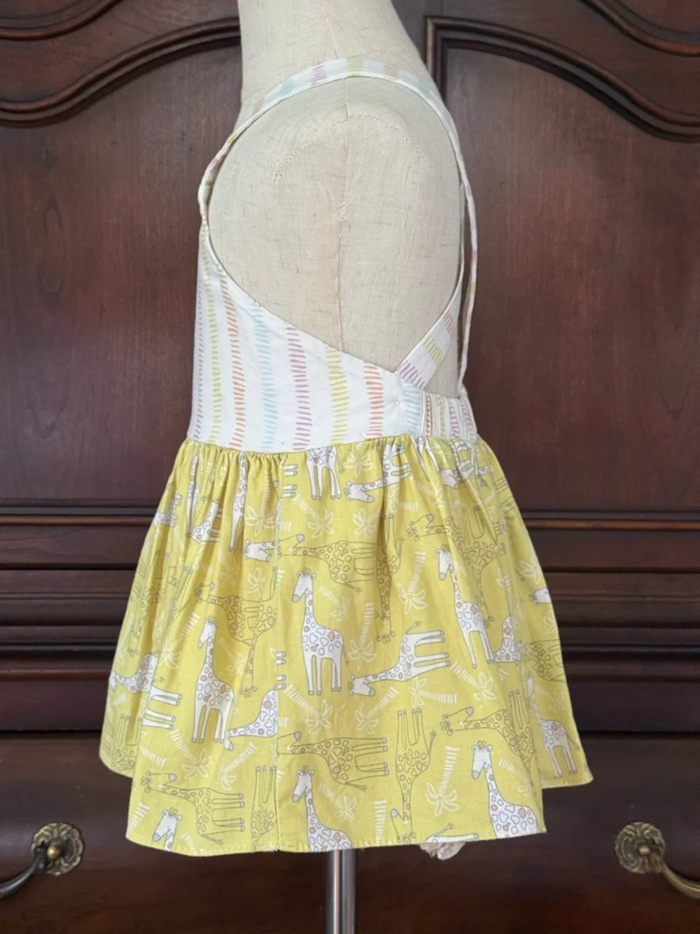 Ricrac & Ruffles Girls 4T Giraffe Safari Outfit Cross Back Top Bloomers Boutique